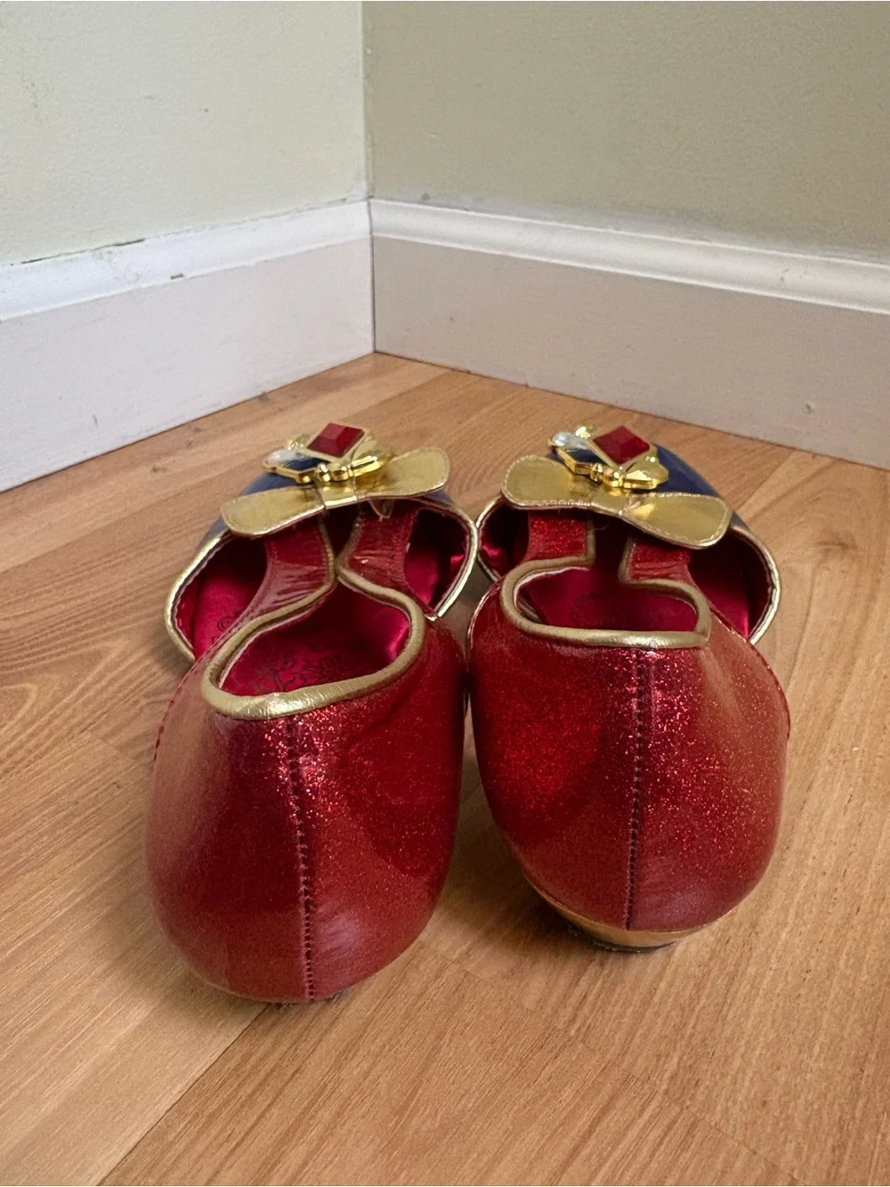 Disney Snow White Blue and Red Jewel-Embellished Flats
